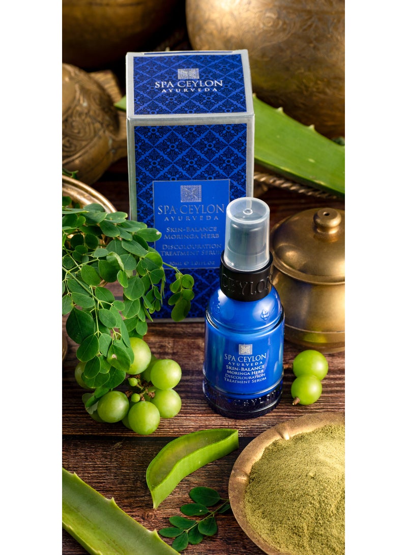 SPA CEYLON Skin-Balance Moringa Herb Discolouration Treatment Serum ( Blue) - Ayurveda Overnight Serum & Dark Spot Remover for Men for Uneven & Problem Skin, Skincare for Men. 30 ml - Image 2